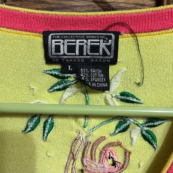 Bereck embellished long sleeve green sweater, size Large, smoke free, bundle - Picture 5 of 7